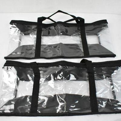 Quantity 2 Storage Bags, Clear with Black Trim, 5