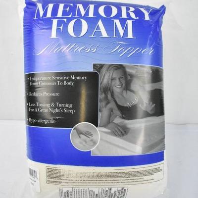 Memory Foam Mattress Topper, King Size - New