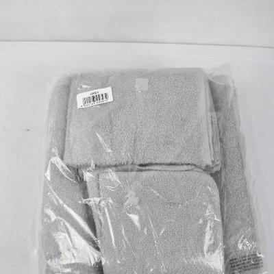 Mainstays Value Terry Cotton Bath Towel Set, 10 Piece Set, Gray - New