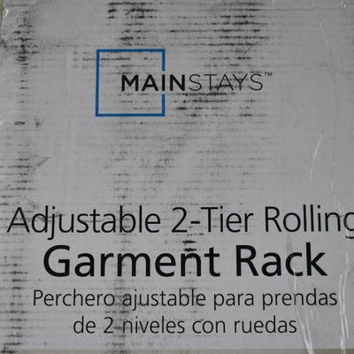 Mainstays Adjustable 2-Tier Garment Rack - New