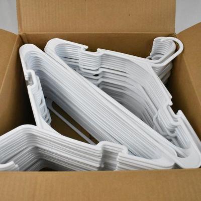 White Plastic Hangers, Quantity 60 - New