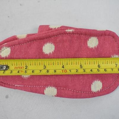 Kids Slipper Shoes, Pink with White Polka Dots, Handmade - New