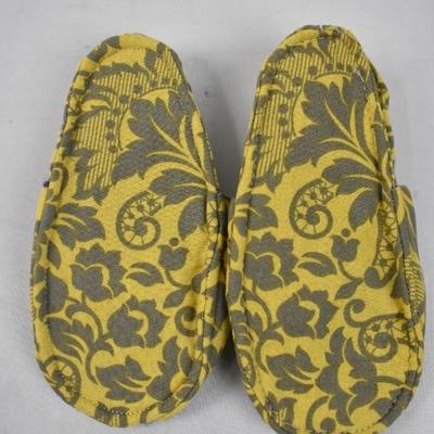 Kids Slipper Shoes, Yellow & Gray, Handmade - New