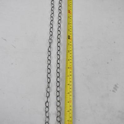 Mialisia Long Necklace, Black Shiny Metal, Adjustable Length #1 - New