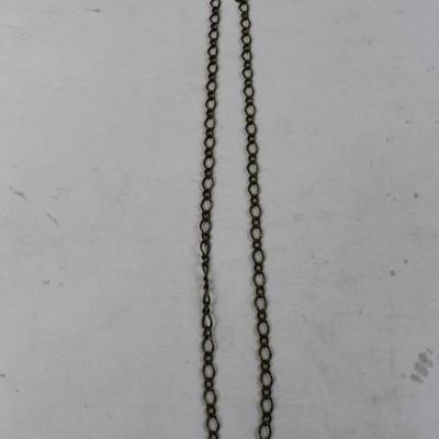 Mialisia Long Necklace Brown Matte Metal, Adjustable Length - New