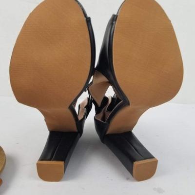 2 Pair of Women's Shoes, Size 9.5 - Sandals, Heels