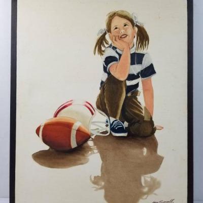 Football Girl - Jan Small Painting, 29.5