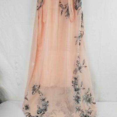 Peach Dress with Flowers - S/M