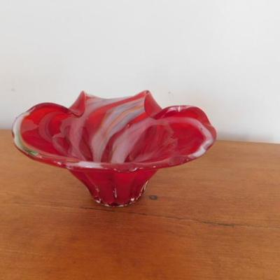 Japanese Art Glass Swirl Dish 6