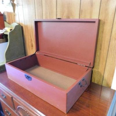 Large Storage or Collection Wood Box with Latch for Lock 26
