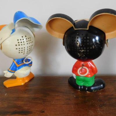 Vintage Mickey and Donald Pull Cord Talking Figure Moving Head