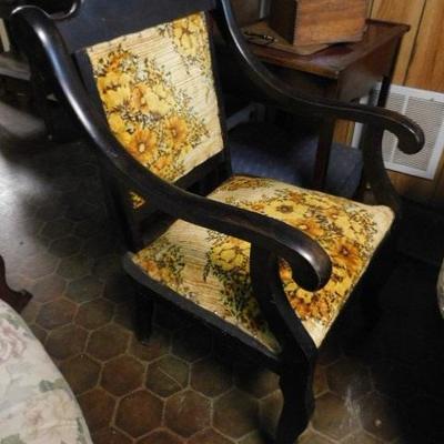 Antique Walnut Framed Upholstered Chair