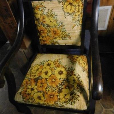 Antique Walnut Framed Upholstered Chair
