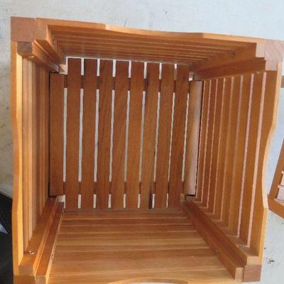Wooden Slatted Shelf and Storage Bench