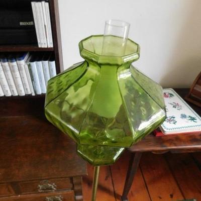 Vintage Green Depression Glass Floor Lamp