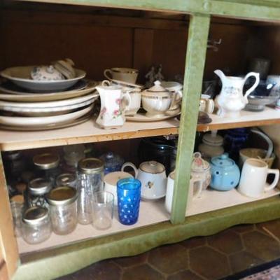 Lot #4:  Entire Shelf and Storage Area of Glass Contents as Shown [(See All Pics) Not Buffet]