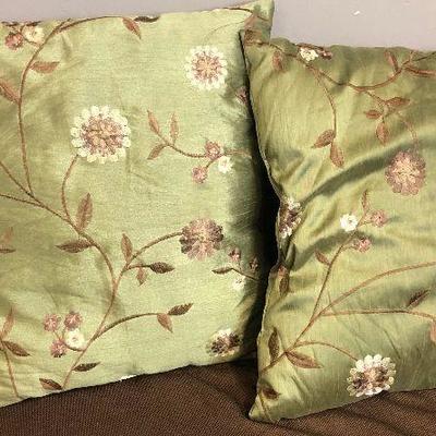 Lot #237  Green Silk Pillows