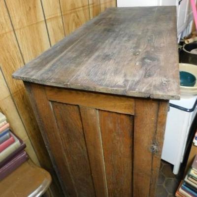 Primitive Oak Wood  Pie Safe with Perforated Tin Panels 34
