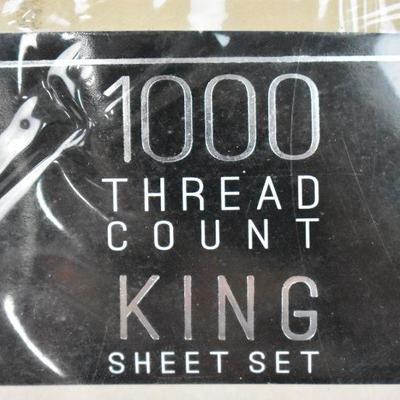 1000 Thread Count King Size Sheets, Tan 