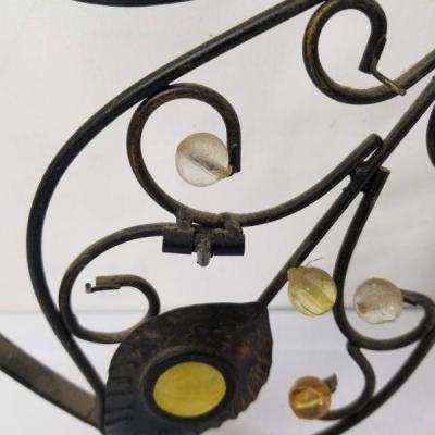 Two Metal Butterfly Candle Holders - 1 Slightly Damaged