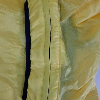 3 Bright Yellow Nylon Pullover Jackets with Ventable Collars: 1 Large and 2 XXXL