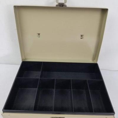 Metal Cash Box with Coin Sorter, No Key