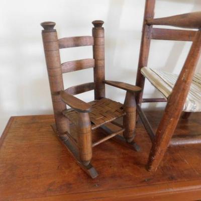 Set of Three Doll Chairs of Various Sizes