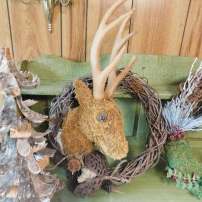 Collection of Vintage Hand Crafted Nature Wreathes and Bark Art