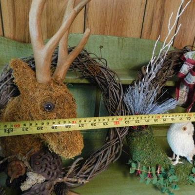 Collection of Vintage Hand Crafted Nature Wreathes and Bark Art