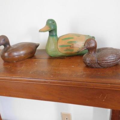 Set of Three Wooden Duck Decoys