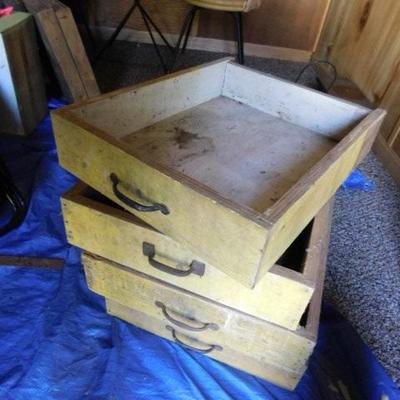 Set of Four Box Drawers for Garden and Patio Projects