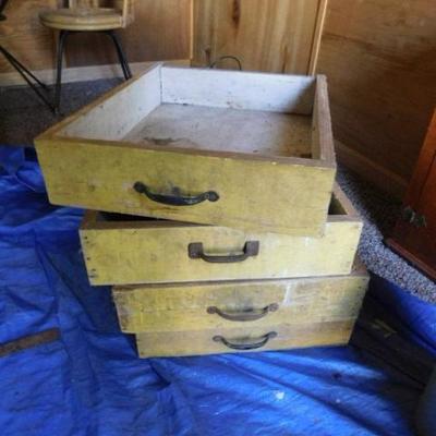 Set of Four Box Drawers for Garden and Patio Projects