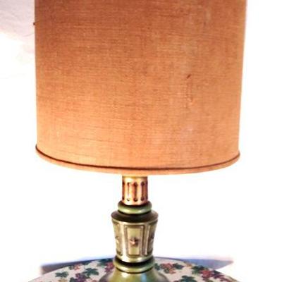 47 - Green Ceramic base with shade, 3 way,