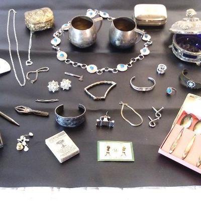 158 - Silver toned Jewelry and more,