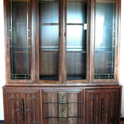 183 - Very Large Curio Cabinet, with glass doors in the upper section very beautiful piece