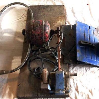 196 - Sears model #110 27500 Craftsman Scroll saw plus Grinder and Belt Sander