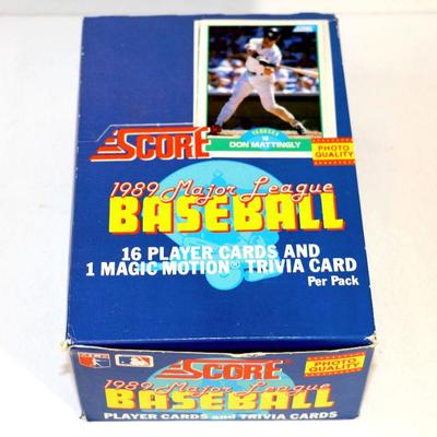 1989 SCORE WAX BOX BASEBALL CARDS 36 PACKS RYAN RIPKEN BOGGS MATTINGLY - Unopened