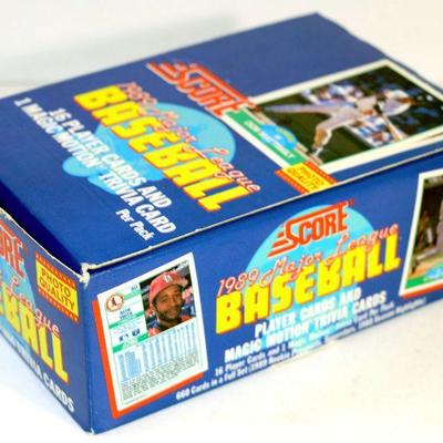 1989 SCORE WAX BOX BASEBALL CARDS 36 PACKS RYAN RIPKEN BOGGS MATTINGLY - Unopened