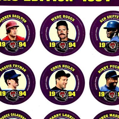 1994 KING B BASEBALL DISCS 7th Annual Collectors Edition Uncut Sheets - Lot of 5