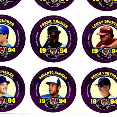1994 KING B BASEBALL DISCS 7th Annual Collectors Edition Uncut Sheets - Lot of 5