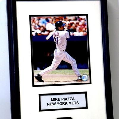 MIKE PIAZZA NY Mets Autographed Baseball + Photo in Frame/Shadow Box - D-048