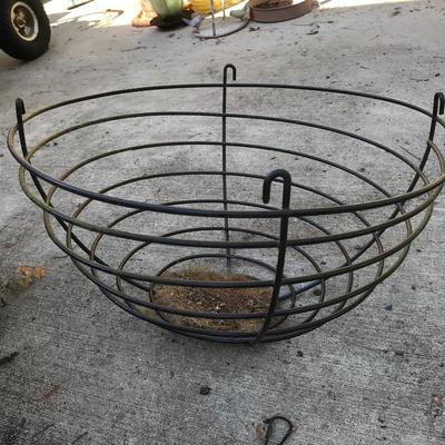 Lot 103 - Large Metal Planter with Three Baskets