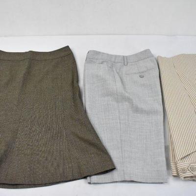 3 Pc Women's Dress Clothes: Ann Taylor Skirt Sz 0, 2 pair Express Shorts Size 0
