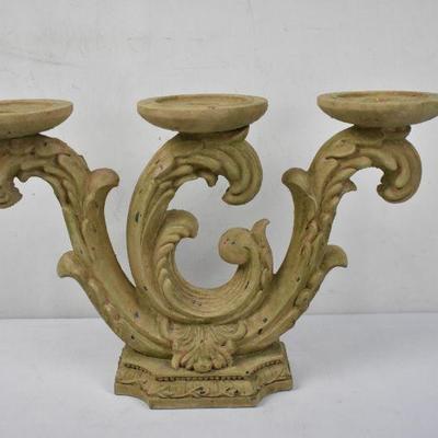 Plaster Candle Holder, Holds 3 Candles