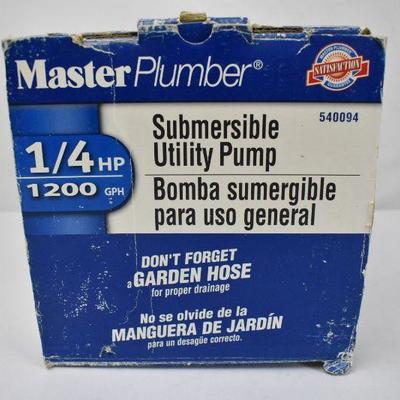 Master Plumber 1/4 HP Submersible Utility Pump - Works
