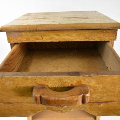 Wooden Rustic End Table/Night Stand with 1 Drawer - Vintage