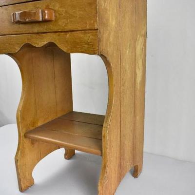Wooden Rustic End Table/Night Stand with 1 Drawer - Vintage