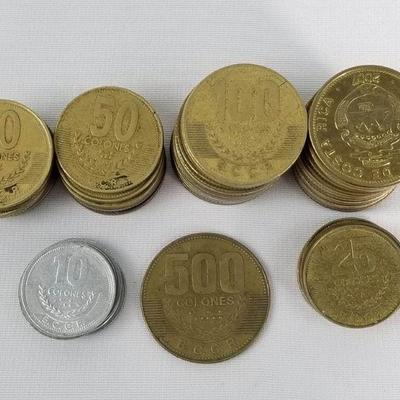 ~4700 Costa Rican Colones (Coin Values of 10, 25, 50, 100, and 500)