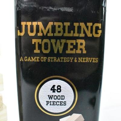 Jumbling Tower Game of Strategy & Nerves - 47 Wood Pieces (1 Missing)