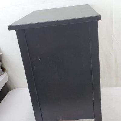 Black 2 Drawer Nightstand, Lined with Grey & White Liner